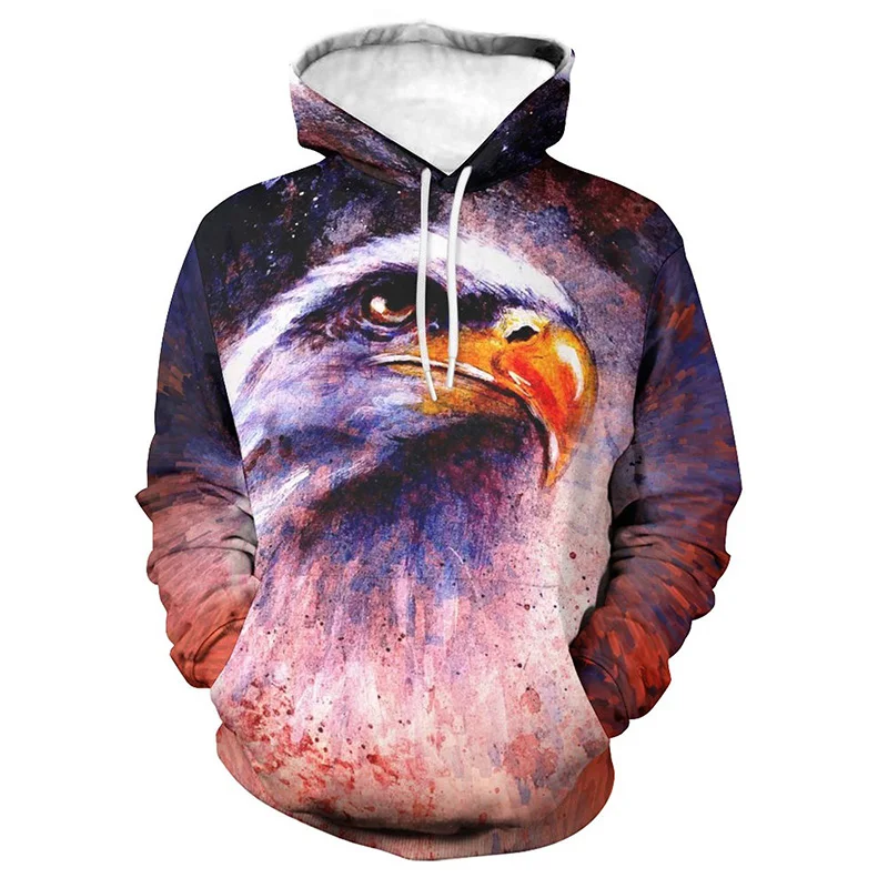 thumbnail image 1 of Sudadera con capucha con estampado 3D de águila y halcón para hombre, sudadera informal de talla grande, sudadera de manga larga, ropa de calle para hombre, 1 of 5