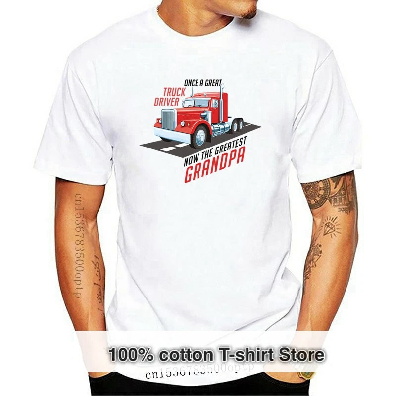 T-Shirt In Cotone Moda 2019 Una Volta Un Grande Camionista T-Shirt Più Grande Grandad Tshirt Regalo Donna Uomo