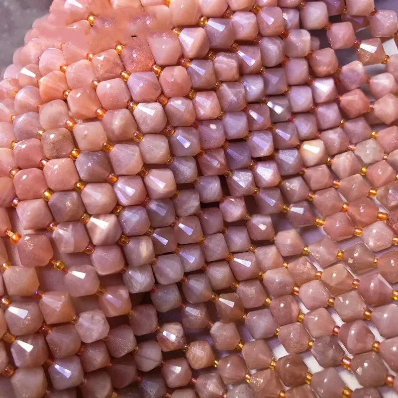

Уникальная форма Sunstone, красочные, розовые, граненые, 8 мм, 38 см для изготовления ювелирных изделий «сделай сам», натуральные, FPPJ, оптовая продажа, бусины россыпью