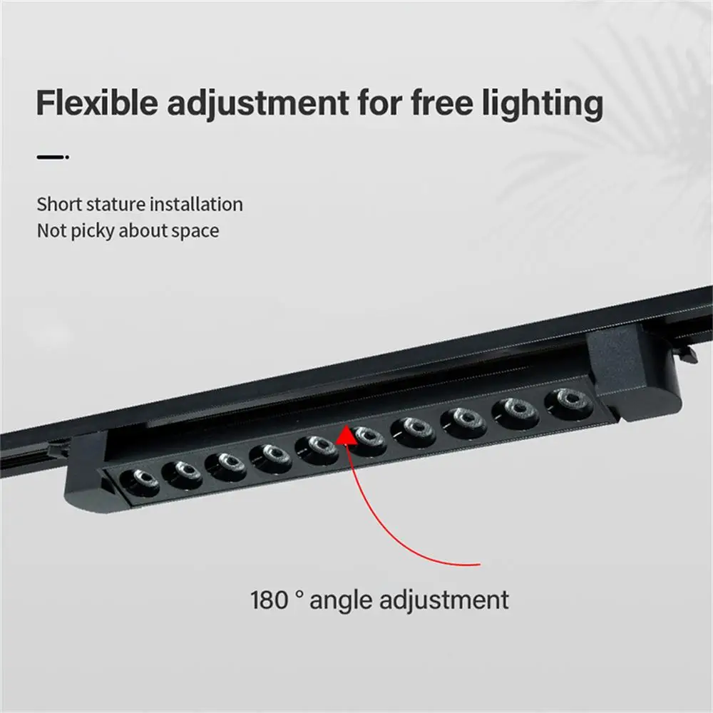 3-wire Long LED Track Light 10W 20W 30W 40W LED Flood Grille Guide Lamp Spotlight Indoor Lighting Fixture Home Decor Floodlight 2