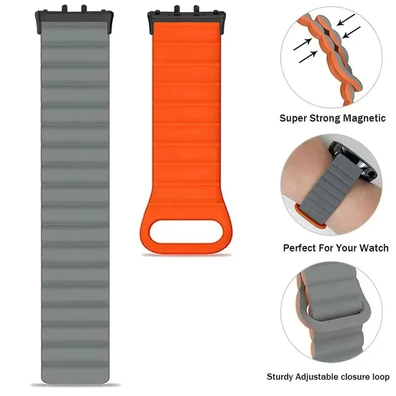 Magnetic Silicone Sport Strap for Smartwatches - Versatile Wrist Band Accessory