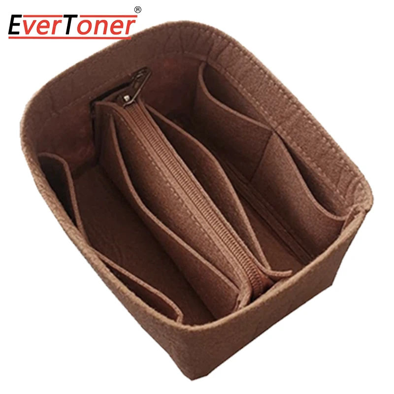 LEXSION Felt Purse Organizer Insert for Picotin 18,Bag Organizer with  Detachable Zipper cover 8031 Brown M