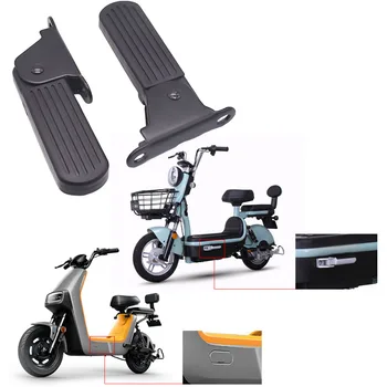 Repose-pieds Pliables Pour Scooter électrique - Paire Avant En Métal Et Caoutchouc Antidérapant, Longueur 141 Mm