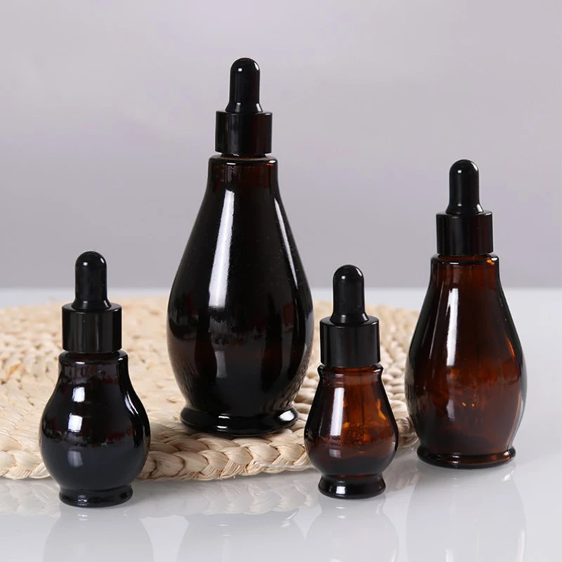 

Empty Dropper Bottle Amber Essential Oil Glass Aromatherapy Liquid Brown 10-100ml Drop For Massage Pipette Bottles Refillable