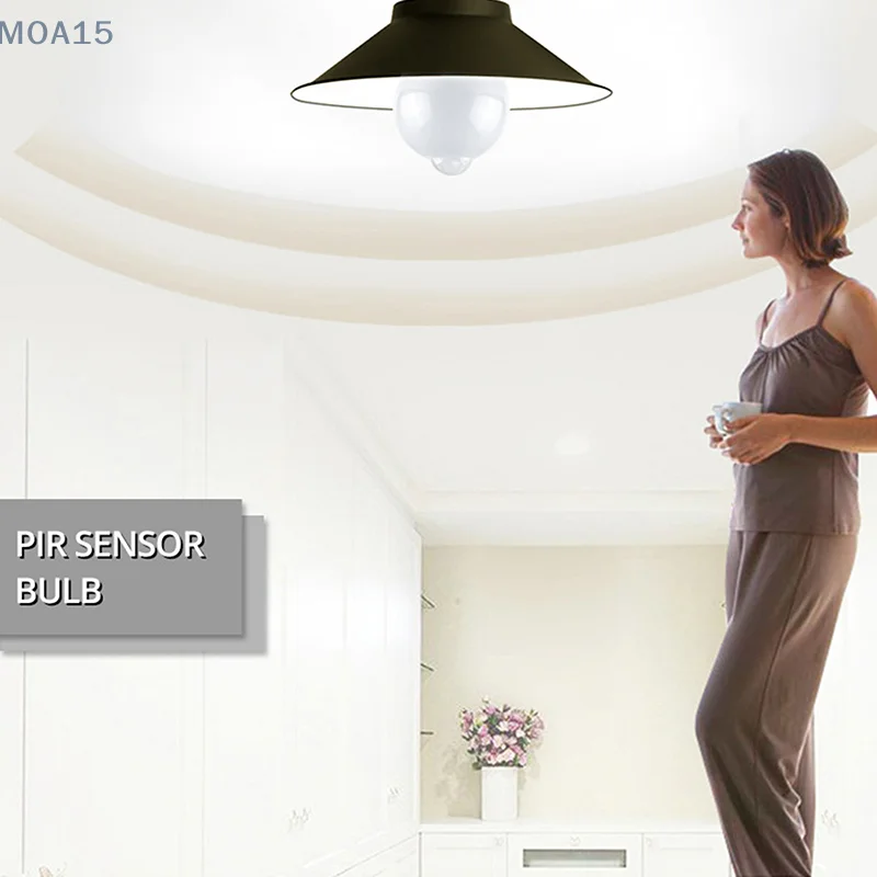 E27 PIR 모션 센서 LED 전구, 스마트 전구, 모션 활성화 램프, 자동 ON/OFF, 가정용 적외선 방사 램프, 12W, 15W, 18 W, 20W