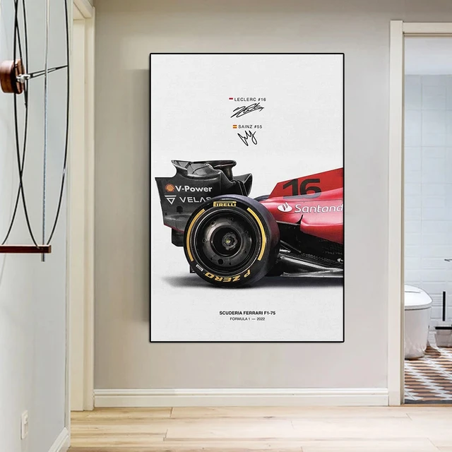 3pcs / Set Affiches En Toile, Voiture De Course, Formule 1, Art De