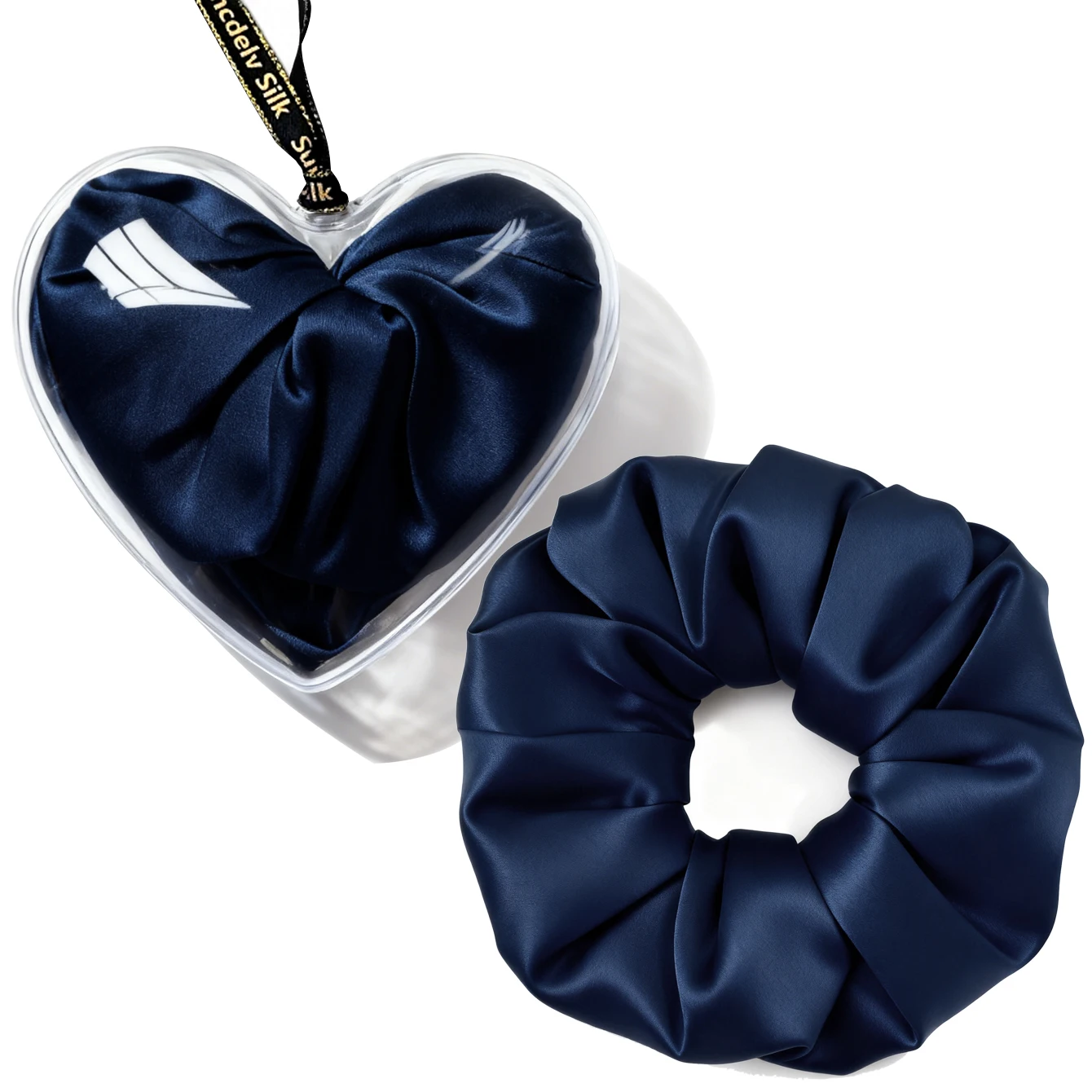 Übergroße Haargummis aus 100 % Seide für Damen, einfarbig, Haargummis, Haarbänder, Haar-Accessoires, Acryl, Liebesband, Geschenkbox – Detail 11
