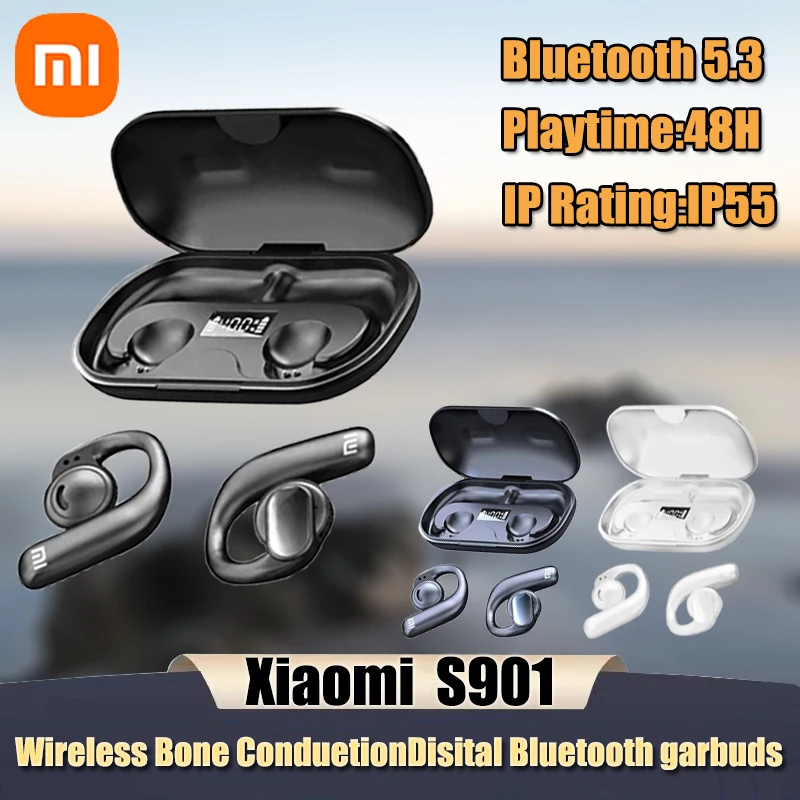 

Bluetooth-наушники Xiaomi S901 со светодиодной подсветкой и заушным крючком