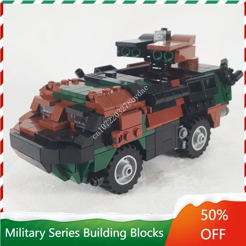 

434PCS MOC Military Weapon Series VAB HOT Anti-Tank Armoured Fighting Vehicle Model Building Blocks Bricks Assembly Toys Gifts