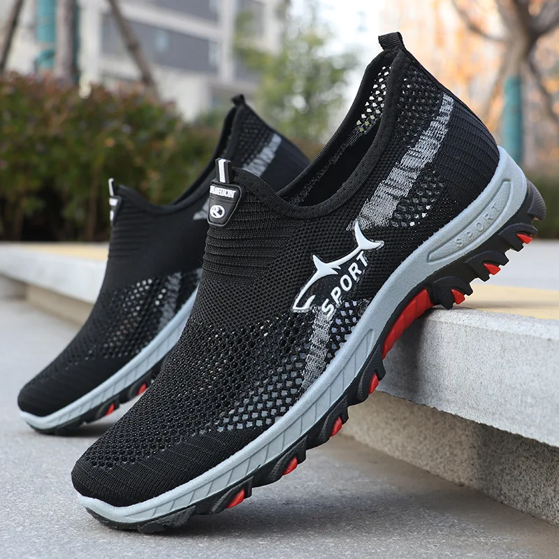 Spring and Autumn New Men's Shoes Flat Casual Shoes Polyurethane Soft Bottom Sports Breathable Mesh Sports Shoes Men 5