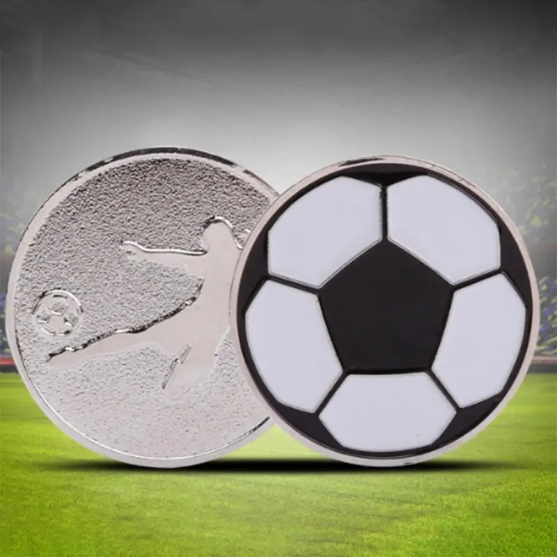 Aluminum Alloy Football Referee Coin Portable Football Sports Pick Referee Side Toss Coin Soccer Game Supplies