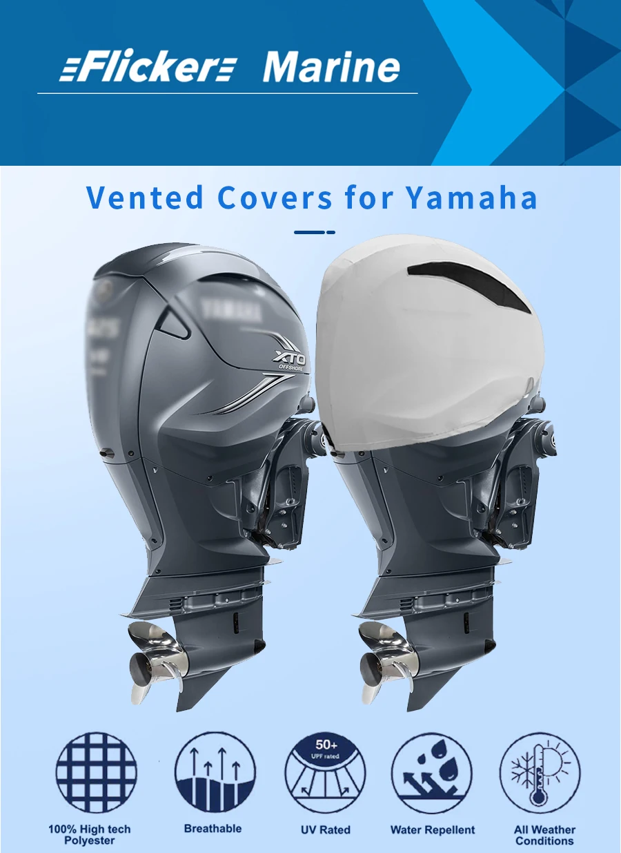 Flicker Marine Ventilation Cover for Yamaha Outboard Engines for Yamaha 15 HP Models