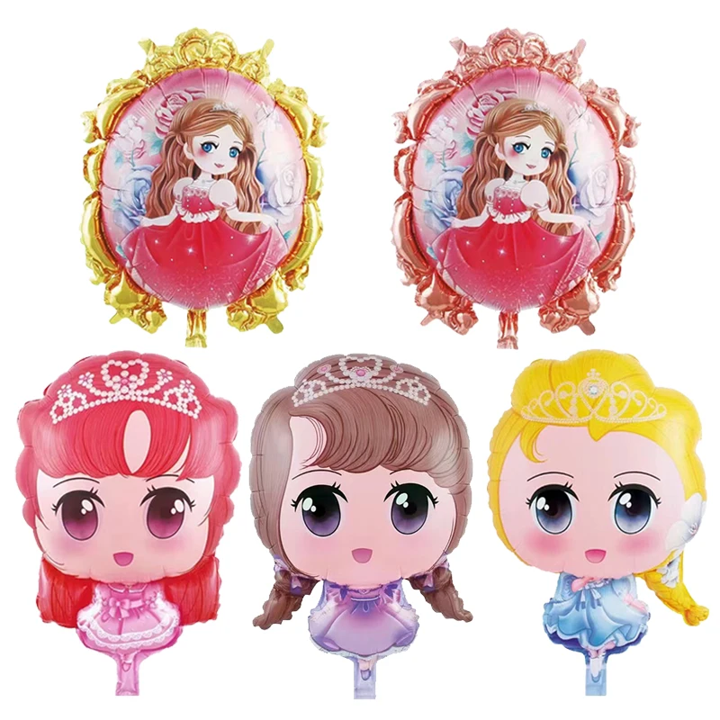4Pcs Princess Magic Mirror Palloncini In Pellicola Di Alluminio Cartoon Princess Ballon Giocattoli Per Bambini Regali Baby Shower Decorazioni Per Fest