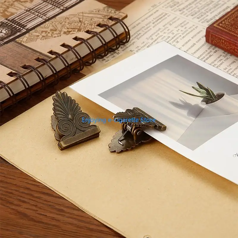 Clip per raccoglitori con clip in metallo retrò eleganti con contenitore trasparente per rilegare documenti a scuola e in Y4QF - immagine 2