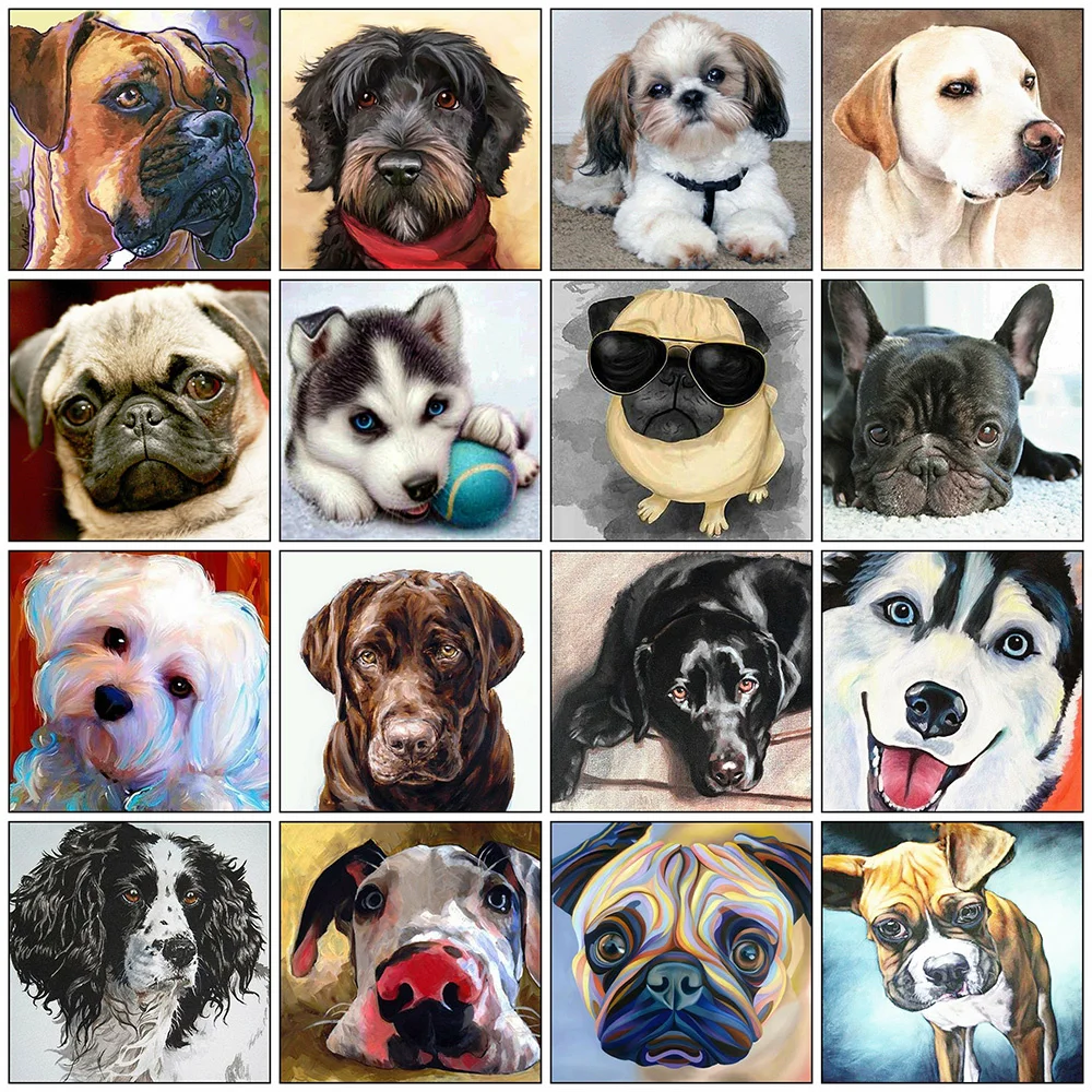EverShine Diamond Painting Dog 5D DIY Full Square Diamond Embroidery Animals Rhinestone Picture Cross Stitch Kit Home Decor