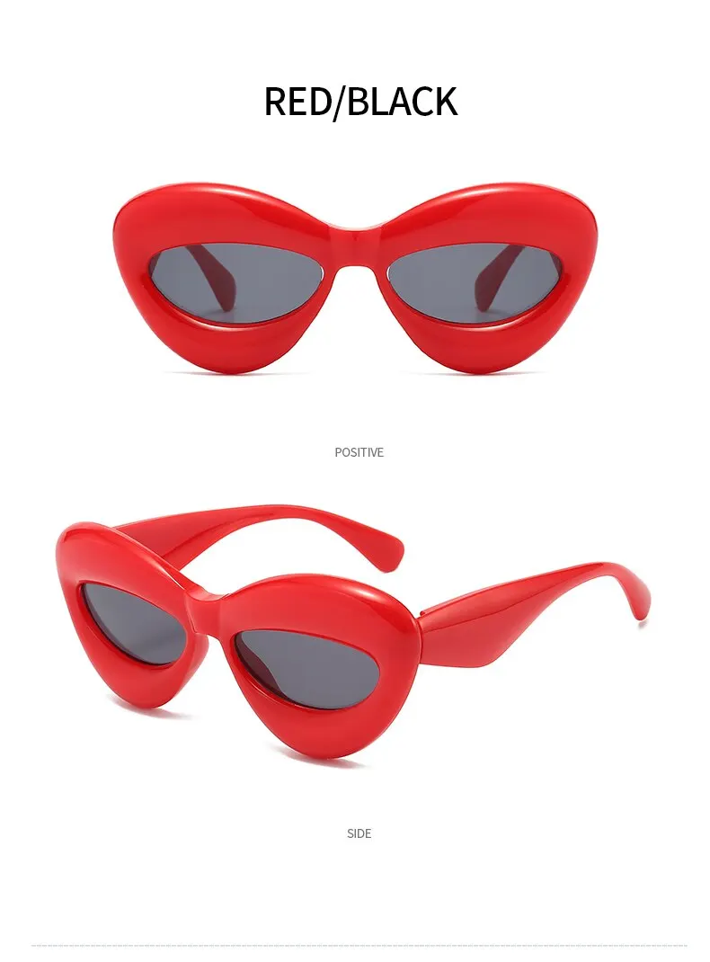 Lunettes de soleil à lèvres Sexy couleur bonbon Unique pour femmes nouvelle marque jaune bleu dégradé lunettes de soleil hommes Hip Hop nuances_voghion.com