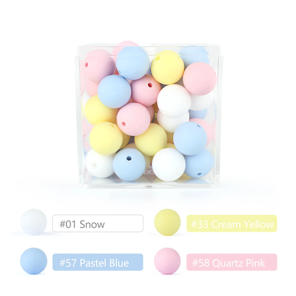 20-Piece Set of Mixed Size Silicone Beads for DIY Jewelry and Craft Projects