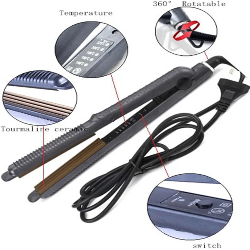 Professional Hair Crimper Wave Corn Curling Iron Wand Ceramic Corrugated Curler Electric Corrugation Hair Clips hair curler hair iron hair tools
