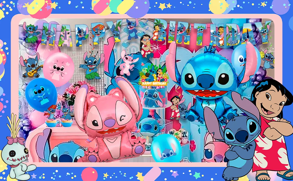 Description Picture 5 of itemStitch Birthday Party Decorations,36pcs Stitch Party Supplies-Stitch Balloon Tablecloth Backdrop etc Stitch Birthday Decorations