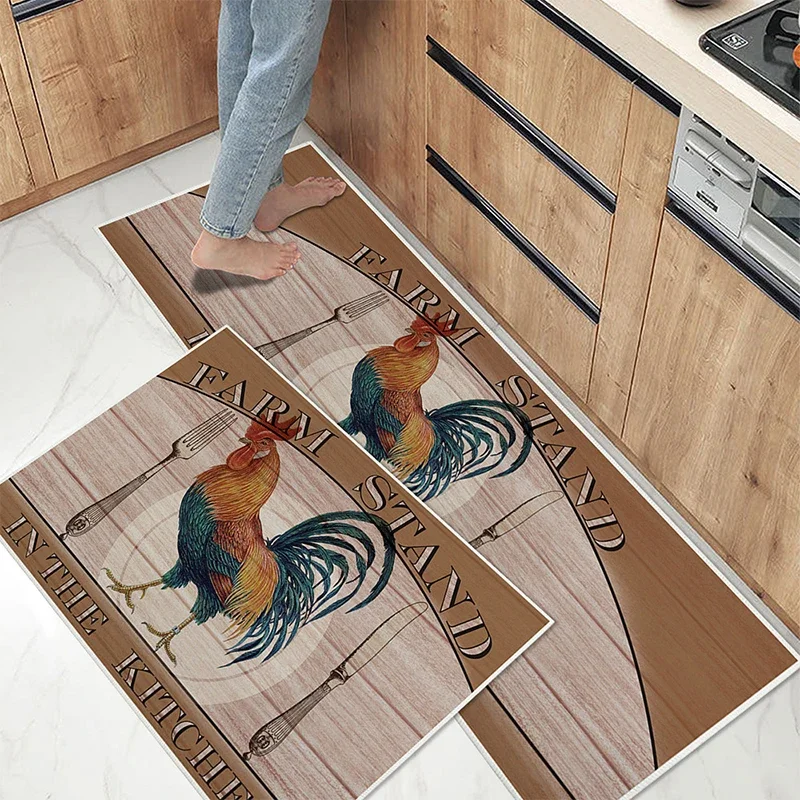 2-Piece Kitchen Oil-Proof Floor Mat Home Non-Slip Door Mat Full of Stand- Resistant Large Area Mat Carpet Crystal Velvet - AliExpress