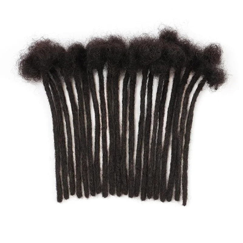 0.2/0.4/0.6/0.8cm Thickness Natural Black Loc Extensions Permanent Human Hair Handmade Dreadlock Extensions For Men Women 3