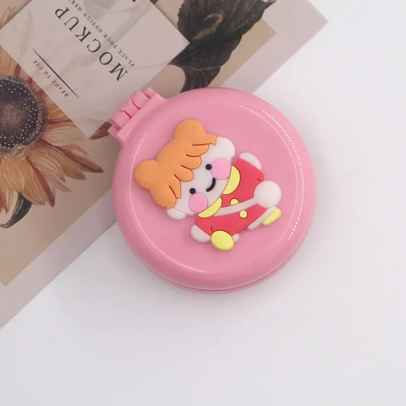 New Ins Korean Girls' Heart Portable Comb Portable Hyun Elegant Flower Air Cushion Comb Vanity Mirror Folding Baby Brushes