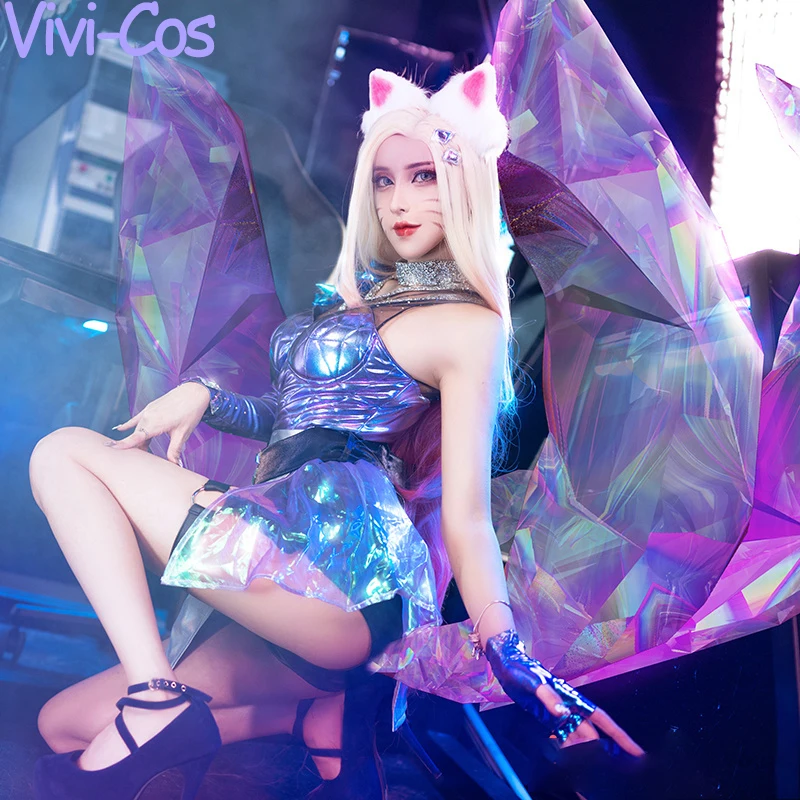 

Vivi-Cos Game LOL The Nine-Tailed Fox Ahri, великолепный сексуальный костюм для ролевых игр, карнавал, новая модель