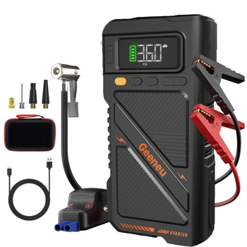 Avviatore di emergenza per auto 12V 8000A Peak Auto Batteria Booster Pack Power Bank, salvadanaio con schermo LCD a luce LED (fino a tutti i gas o 10, 0