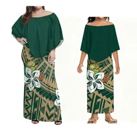 Pacific Art Island Retro Pattern Women'S Cape Dress Plus-Size Holiday Party Evening Dress Mother-Daughter Dress Girls' Dress - Image 3