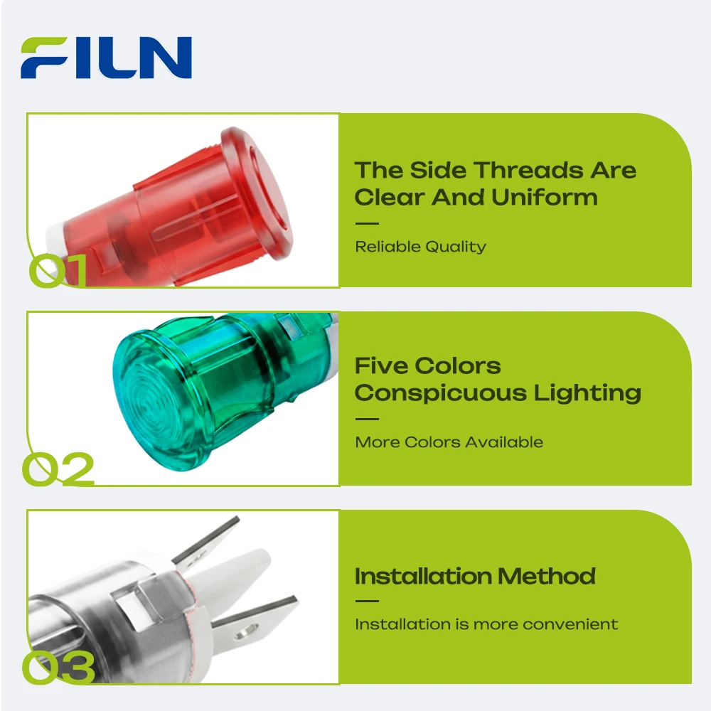 FILN 3PCS 12mm IP67 방수 경고등 LED 표시등 12v-24v 가정용 자동 애완동물 급수기 음수 제어판