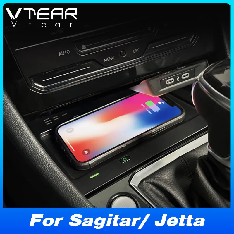 

For Volkswagen VW Jetta Sagitar Car Wireless Charger 15W Fast Phone Charging Plate Accessories Product 2020 2021 2022 2023