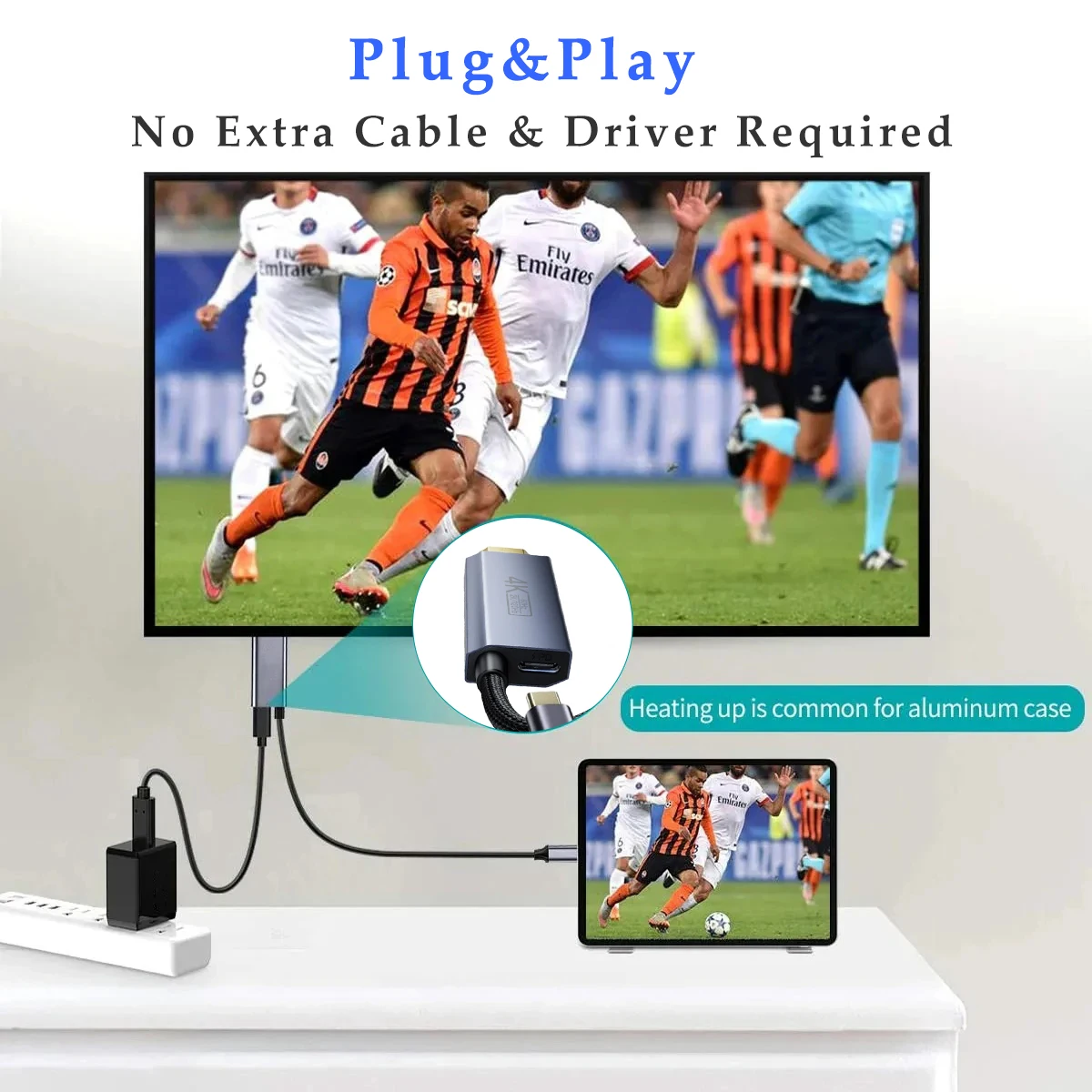 닌텐도 스위치1용 스위치 독 USB C to HDMI 케이블 4K@60Hz 타입-C to HDMI 어댑터 6.6FT HDR 100W PD 노트북, 휴대폰, 컴퓨터용
