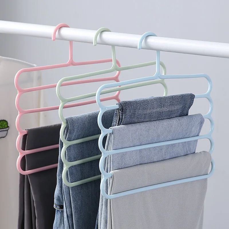 Colorful Anti-Slip Multi-Layer Trouser Rack Multi-Functional Wardrobe 5-Layer Hanging Trousers Hanger Tie Hanger clothes hanger clothes rack pants rack storage hanger tie hanger