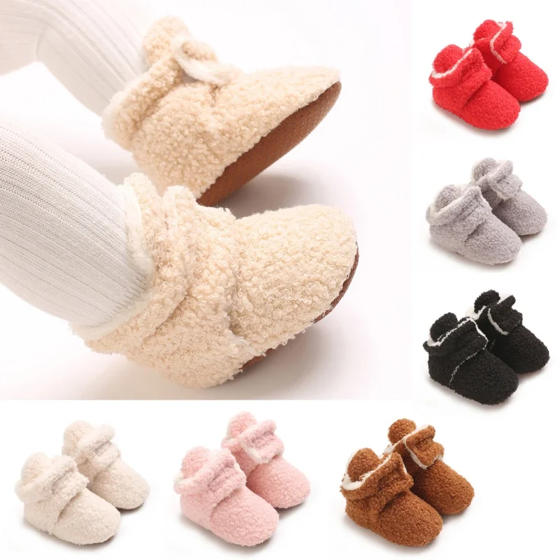 0-18M Freshman Socks and Shoes Winter Boys' and Girls' Walking Boots Cotton Comfortable Soft Anti slip Warm Baby Boots 1
