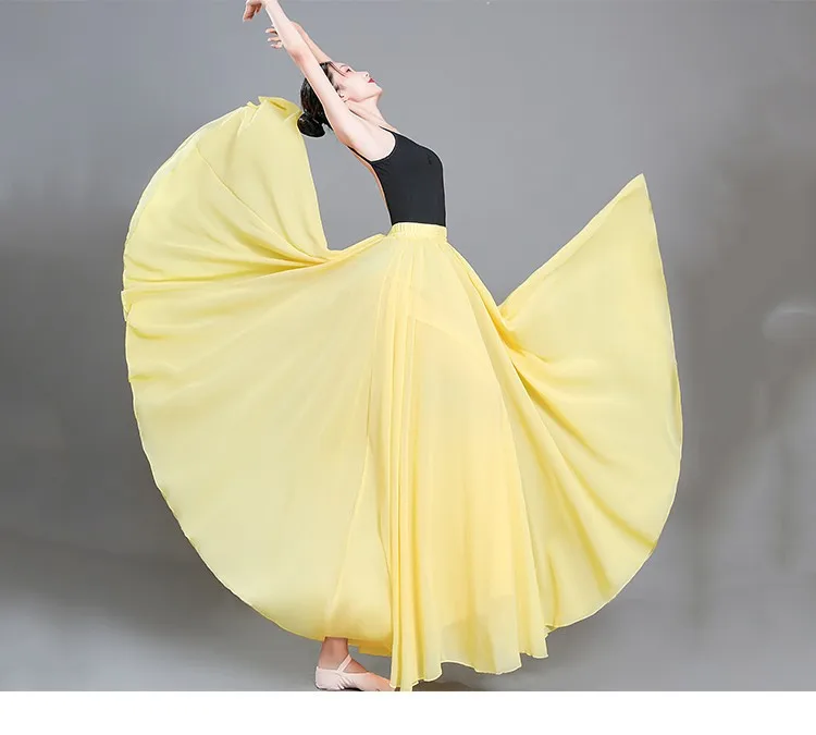 2022 Summer New Casual Women's Skirts Long Ladies A-line Skirts Dance Large Swing Chiffon Skirts Long Skirts for Women midi skirt