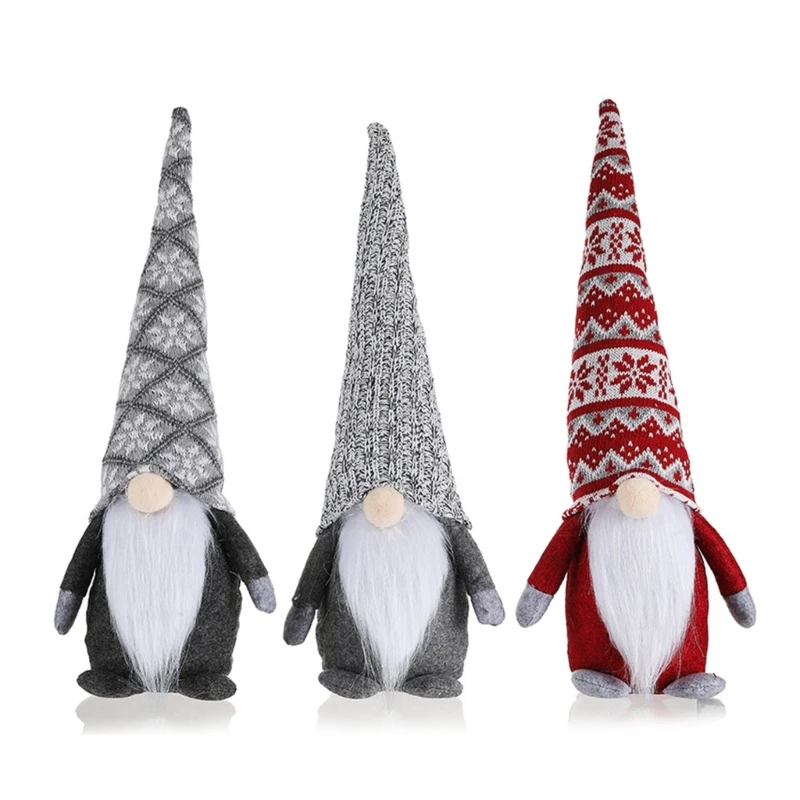 

Plush Gnomes Elf Decorations, Handmade Winter Tomte Swedish Gnome Faceless for Christmas Farmhouse Table NEW arrival