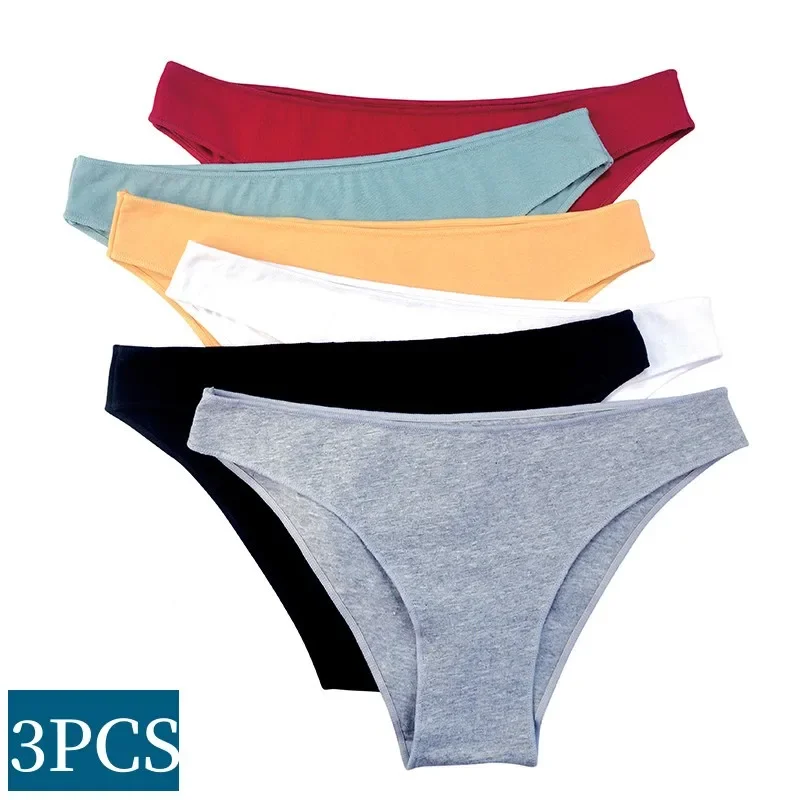 

M-XXL Cotton Underwear Seamless Panties For Women Low Rise Briefs Female Solid Color Comfort Pantys Breathable Lingerie