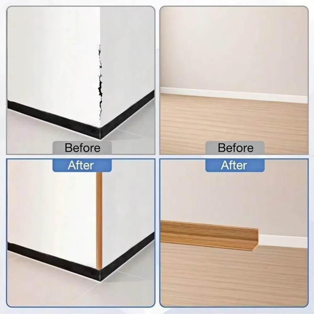 Flexible Peel and Stick PVC Wall Trim - 2cm x 2m, Self-Adhesive Corner Protector