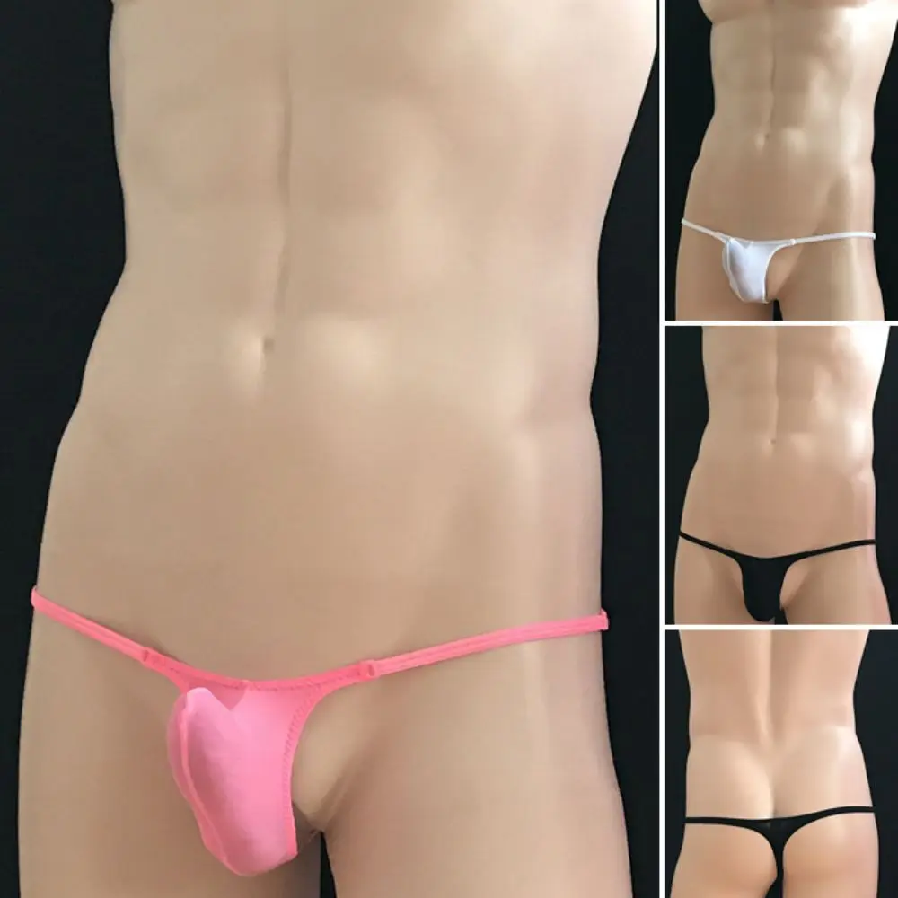 

Men'S Thong Upturned Hombre Underwear U Convex Lingerie Mini Underwear T-Back Breathable G-String Briefs Gay Slips Lingerie