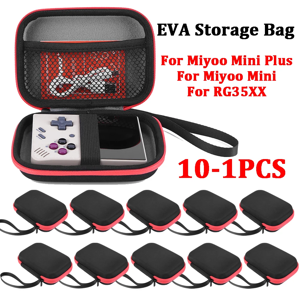 1-10PC Portable Mini Bag for Miyoo Mini Plus Case Handheld Game Console  Hard EVA Black Bags for Anbernic RG35XX Case Bag Storage - AliExpress