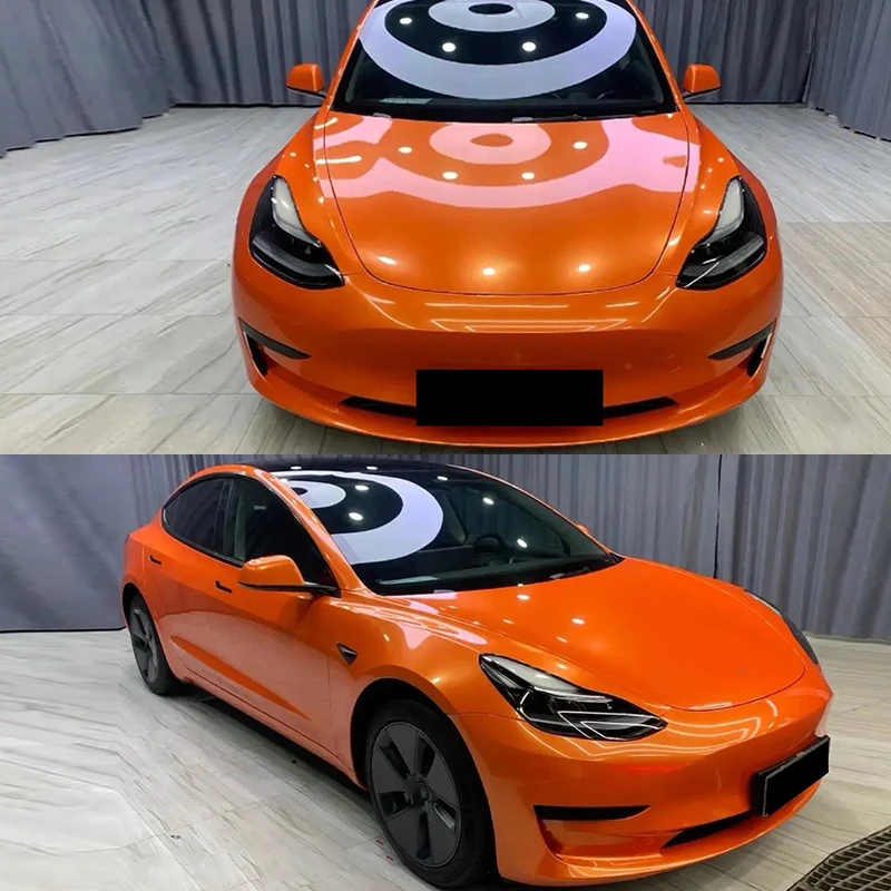 Película De Vinilo Naranja Hielo Satinado Mate Metálico, Película De Envoltura Para Coche Sin Burbujas, Pegatina De PET, Accorios Para Coche, Interior Exterior - AliExprs
