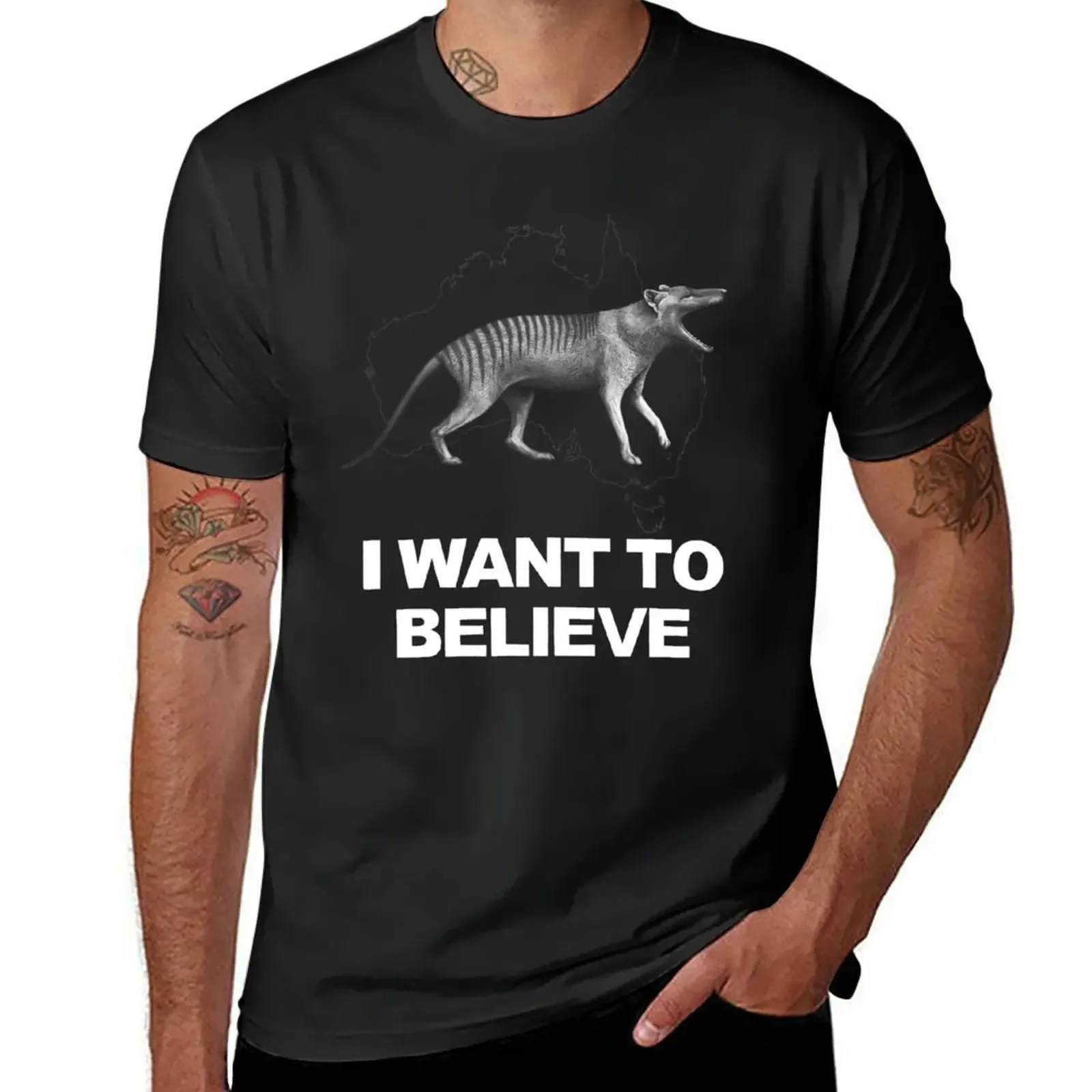 Thylacine - I Want To Believe T-Shirt sublime korean fashion mens t shirts