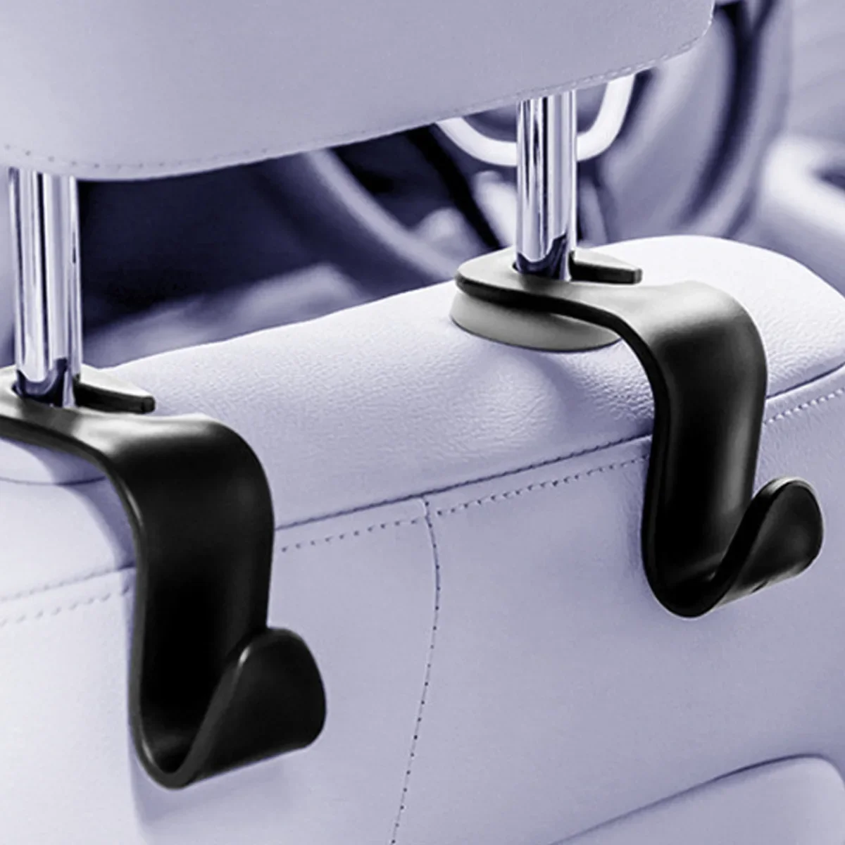 Car Hidden Seat Hook Multi-Purpose Carbon Fiber Texture Seat Back Creative Multi-function On-Board Hooks cargo trunk bag hook