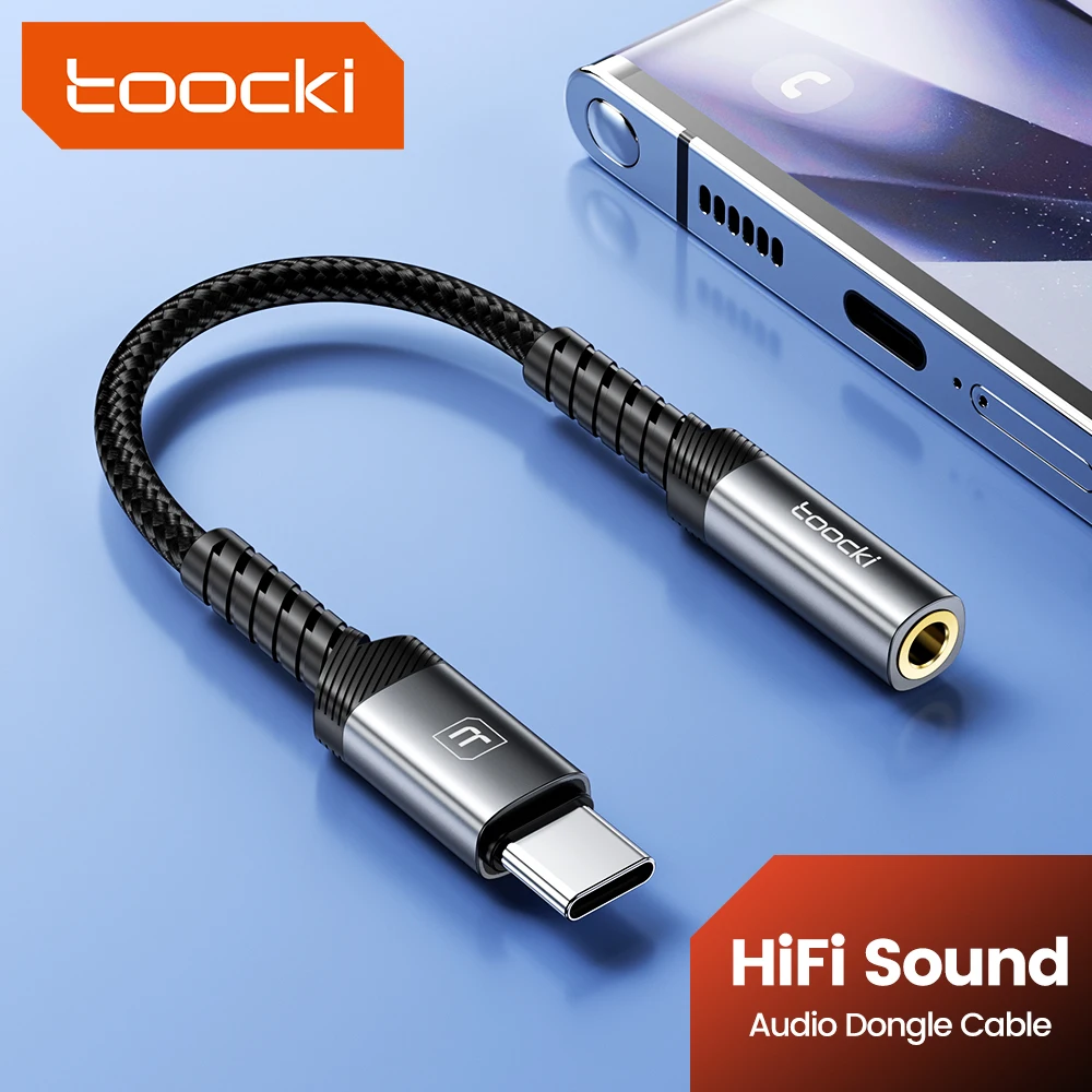 Toocki IP/USB tipo C a conector de 3,5mm adaptador de Cable Dongle de Audio HiFi convertidor auxiliar de auriculares macho a hembra para Xiaomi POCO iPhone