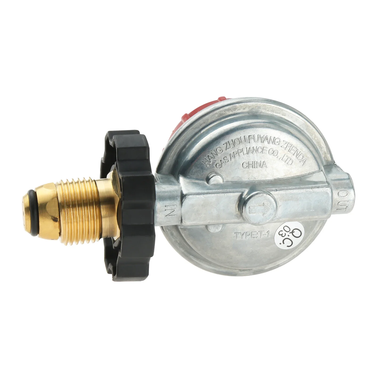 0-20Psi POL High Pressure Adjustable Propane Regulator Valve 5/16"&1/4" Hose Barb Connector 1/4" NPT & 3/8" Flare Male Fitting
