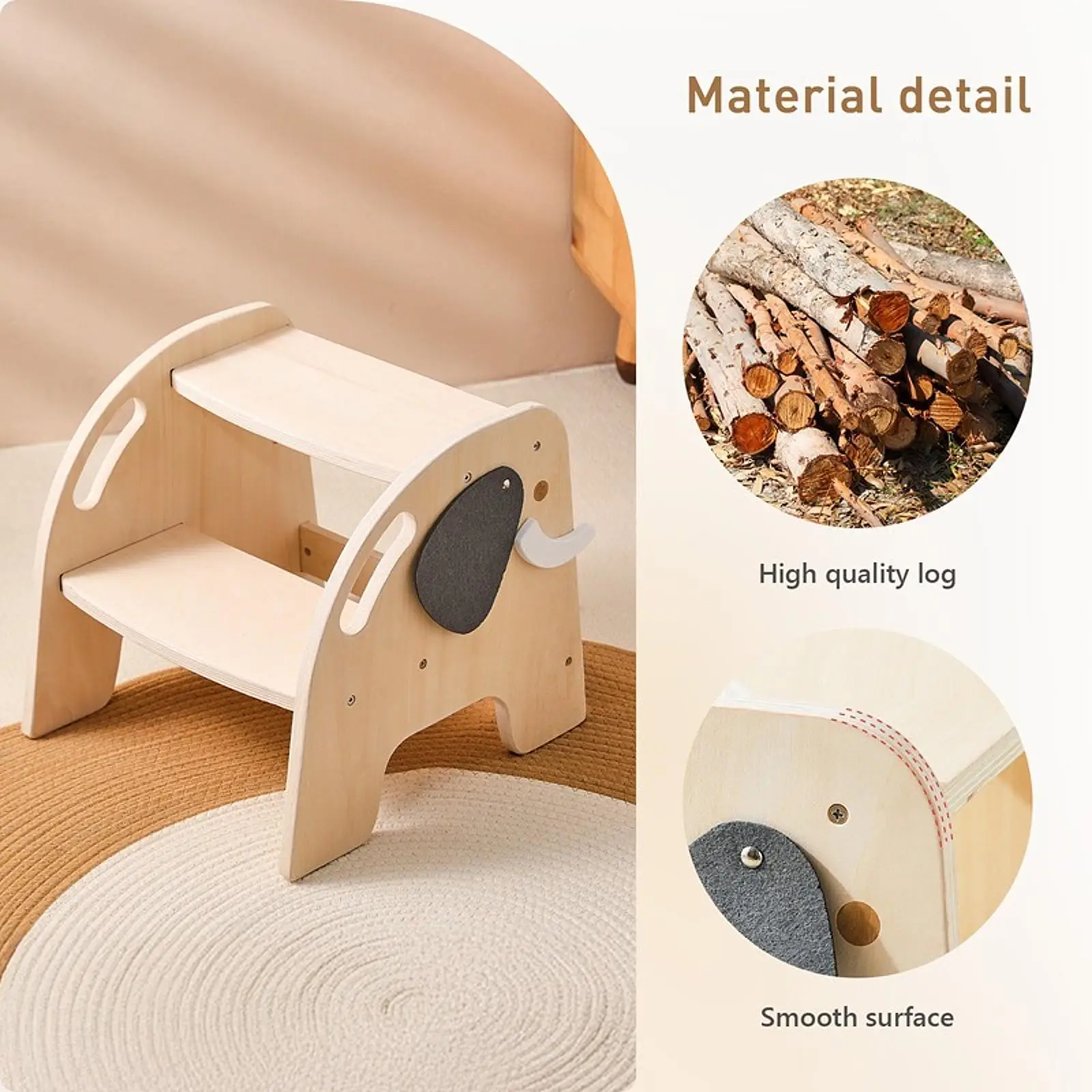 2 Step Stool Heavy Duty Portable Furniture with Handles Stepping Stool for Bathroom Sink Home Kitchen Girls Boys Children