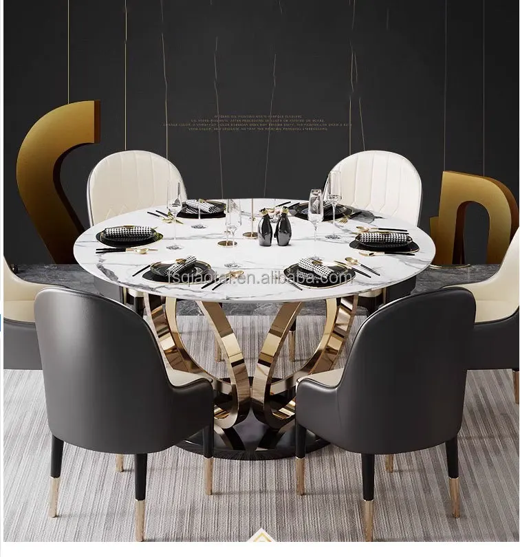 Alibaba Hexagon Marble Dining Table Sintered Stone Dining Table