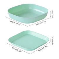 Wheat Straw Plate Lightweight Plastics Plate  Fruits Plate Reusable Tableware for Kids Toddlers Adults Multi-color 2