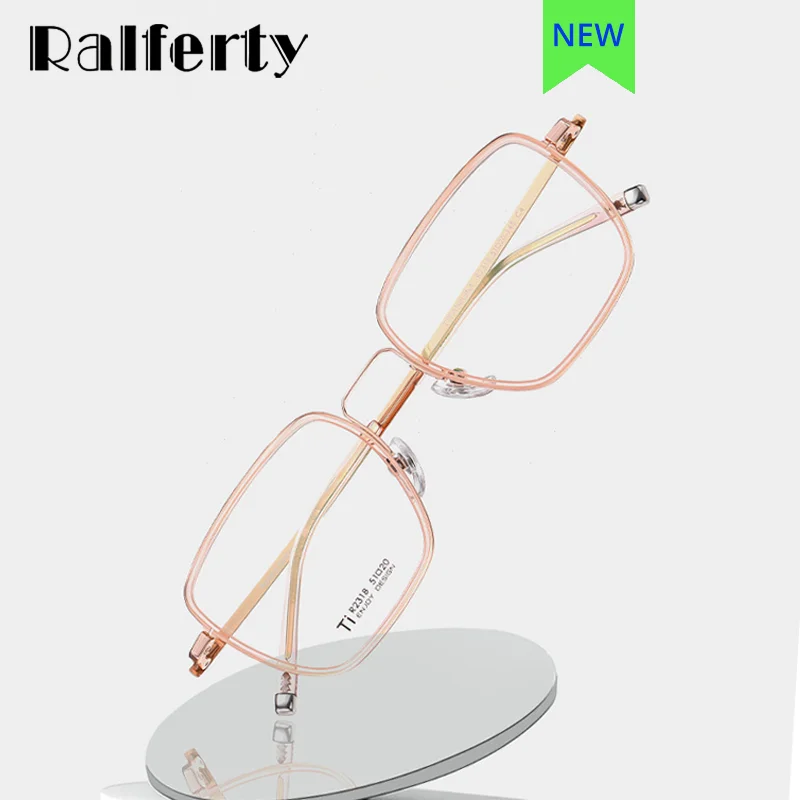 Ralferty Titanium Acetate Eyeglass Frame Man Women Prescription Myopia