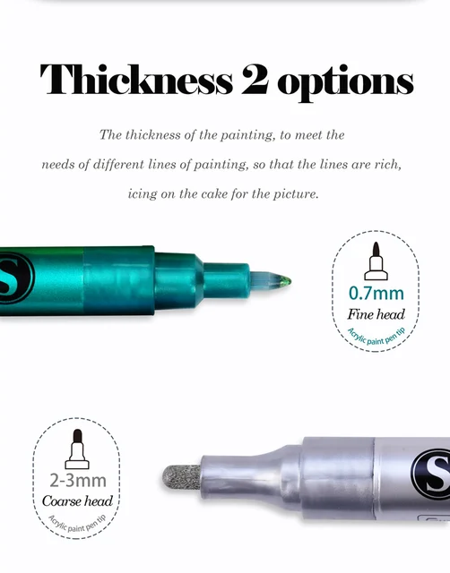 12Pcs/Box Drawing Painting Marker Pens Metallic Color Pens for Black Paper  Art Supplies Marker Pen Stationery Material Escolar - AliExpress